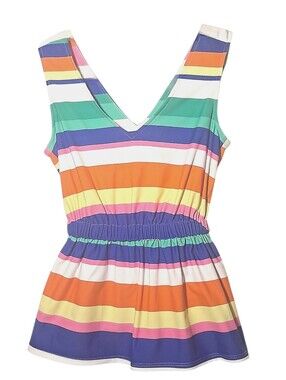 Jude Connally Layla Sleeveless Top NWT Small Moisture Wicking Vibrant Stripes